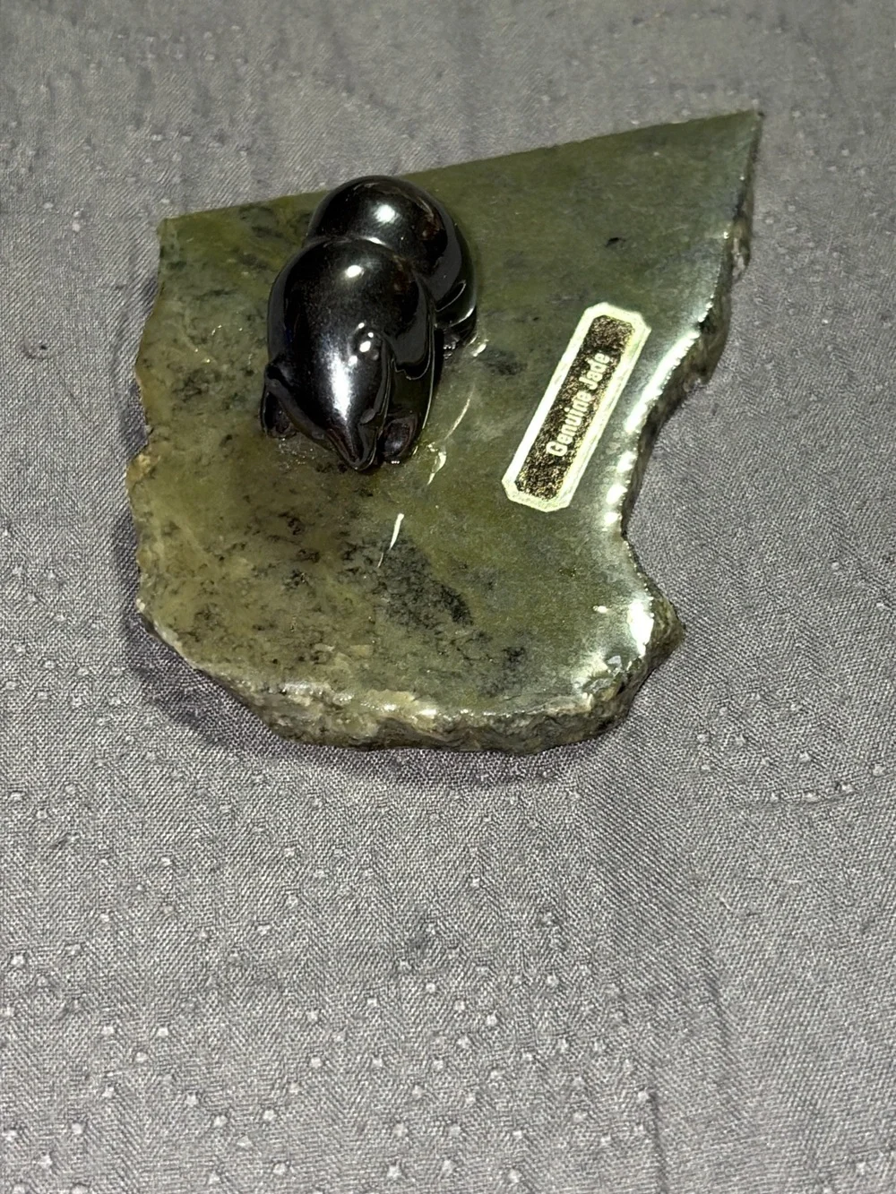 Small Bear on Slab Genuine Jade